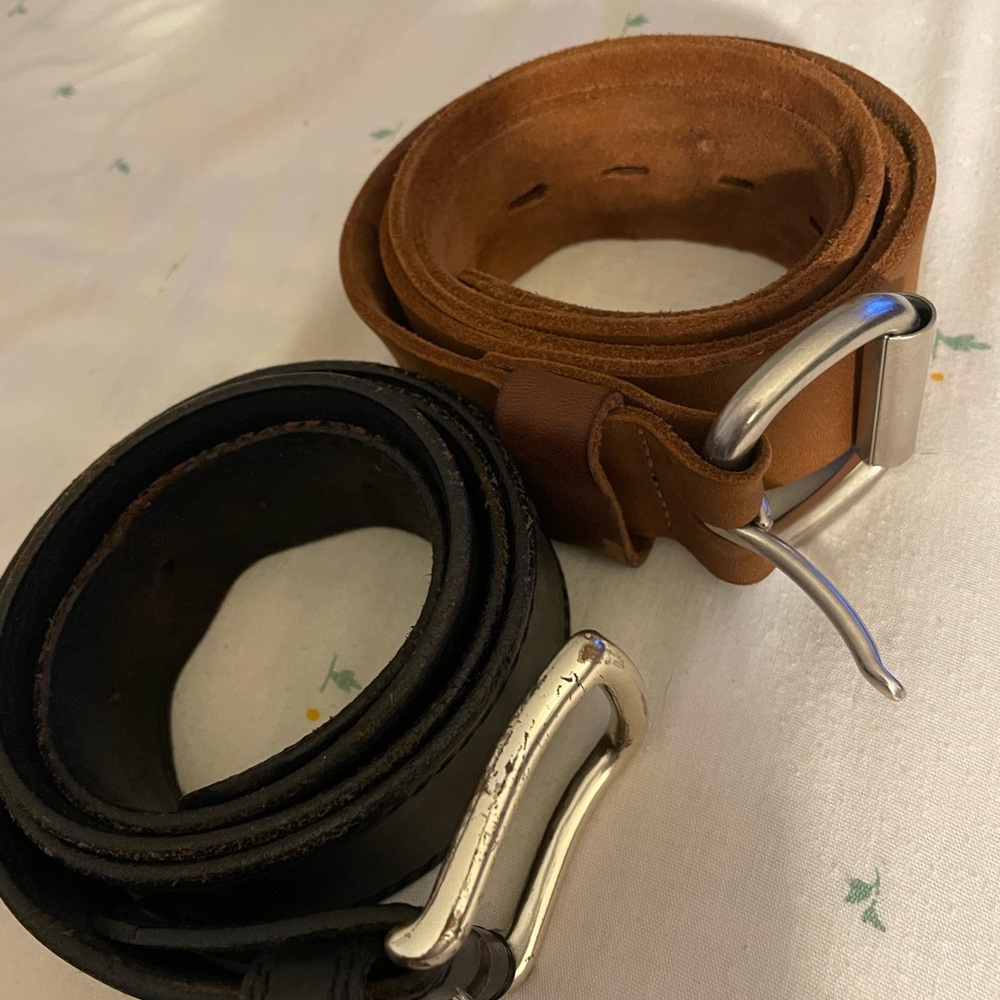 Men's Leather Belt Set - Black and Brown red wing - Picture 4 of 4